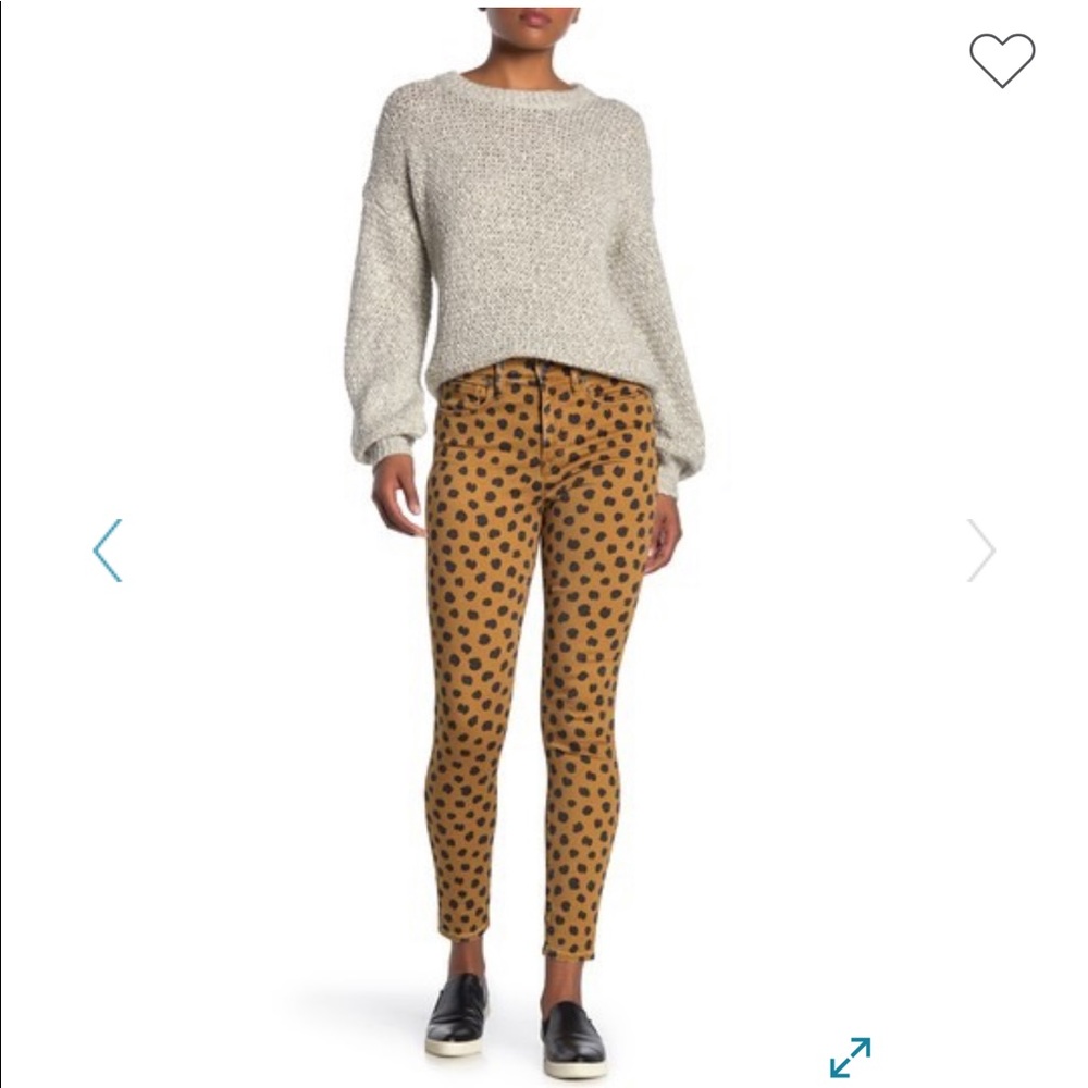 Madewell High Rise Printed “Leopard Dot” Skinny Jeans Size 26 🆕